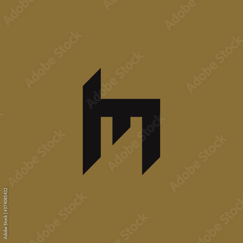 chairs based from letters m. Modern line style furniture logo. Interior design logotype symbol. Vector sign