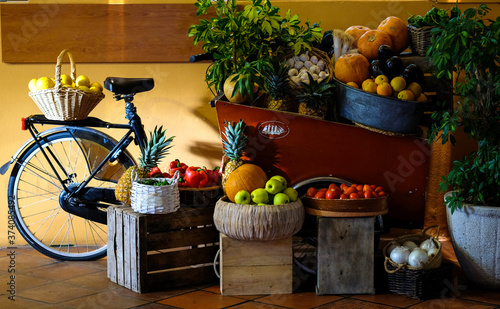 Wallpaper Mural Bike with vegetables and fruits Torontodigital.ca