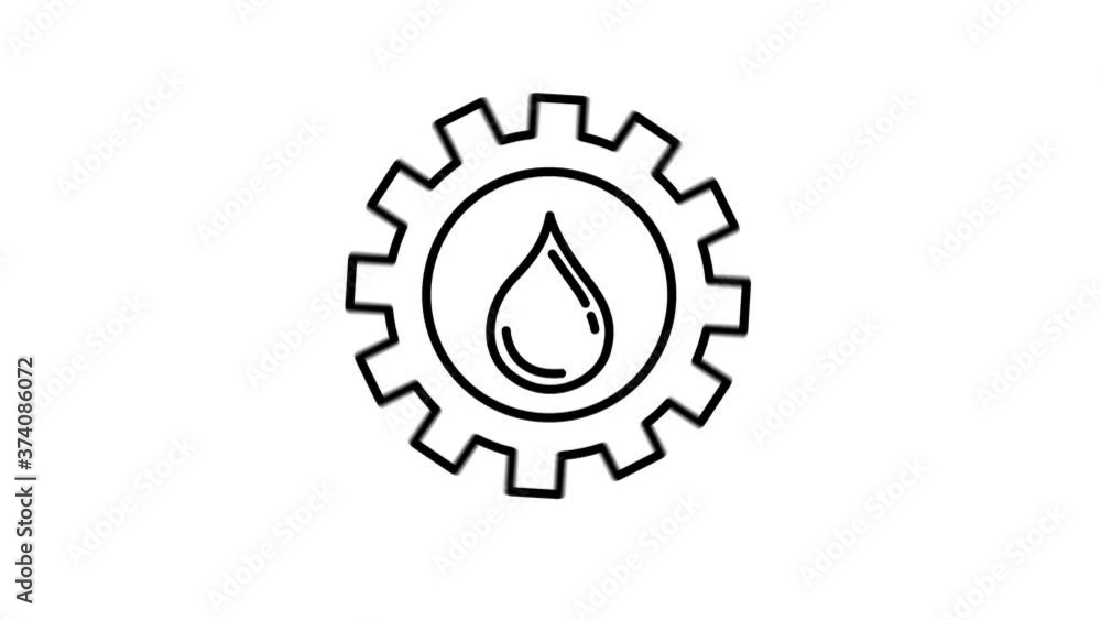 Oil and Gearwheel line icon on the Alpha Channel Oil and Gearwheel line icon on the Alpha Channel