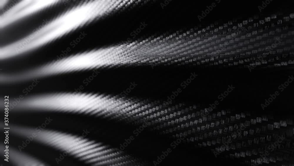 Wave carbon texture background seamless motion loop. 3D animation