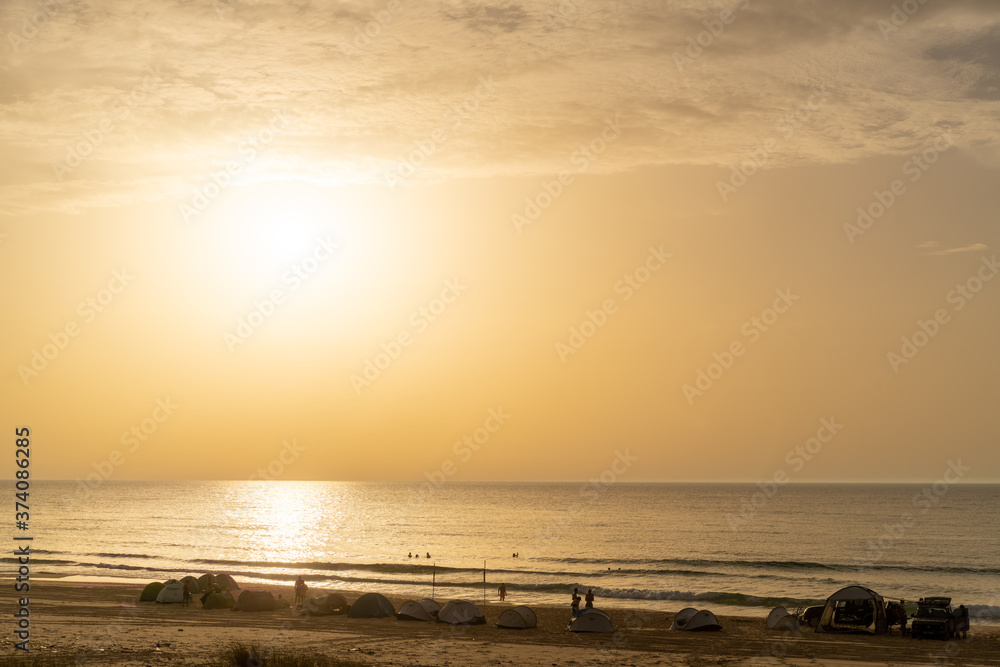 Sunset in the beach, northern tunisia