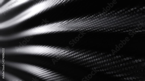 Wave carbon texture background seamless motion loop. 3D animation photo