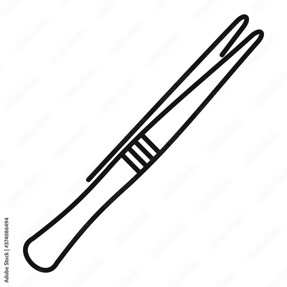 Dentist forceps icon. Outline dentist forceps vector icon for web design isolated on white background