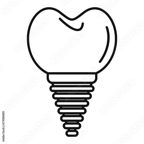 Ceramic tooth implant icon. Outline ceramic tooth implant vector icon for web design isolated on white background