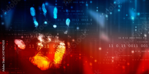Wallpaper Mural Fingerprint Scanning Technology Concept 2d Illustration Torontodigital.ca