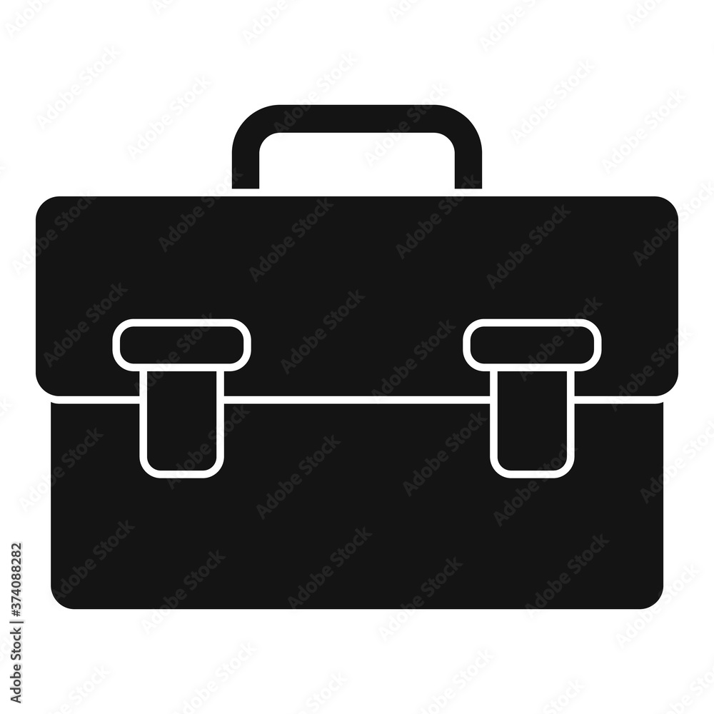 Leather bag icon. Simple illustration of leather bag vector icon for web design isolated on white background Leather bag icon. Simple illustration of leather bag vector icon for web design isolated on white background