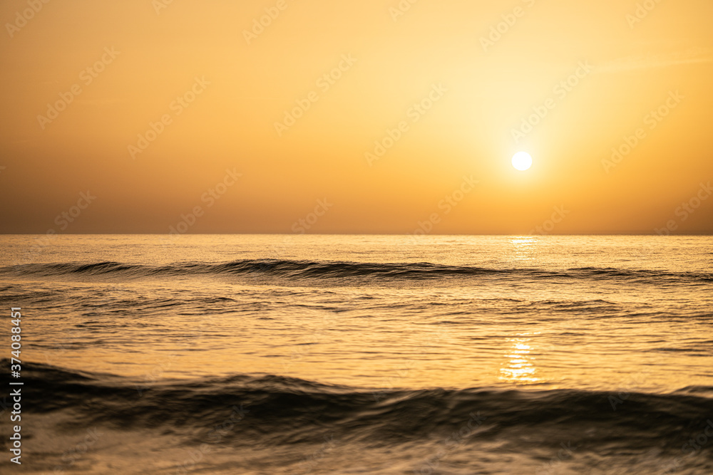 Sunset in the beach, northern tunisia