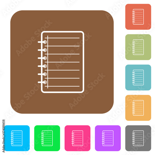 Notepad rounded square flat icons