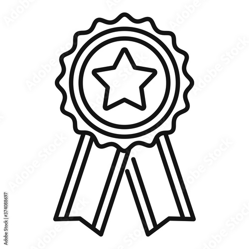 Mission completed emblem icon. Outline mission completed emblem vector icon for web design isolated on white background