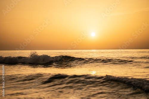 Sunset in the beach  northern tunisia