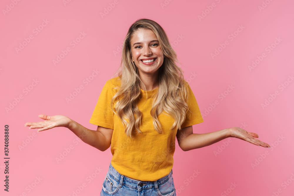 Unsured young woman posing isolated Unsured young woman posing isolated