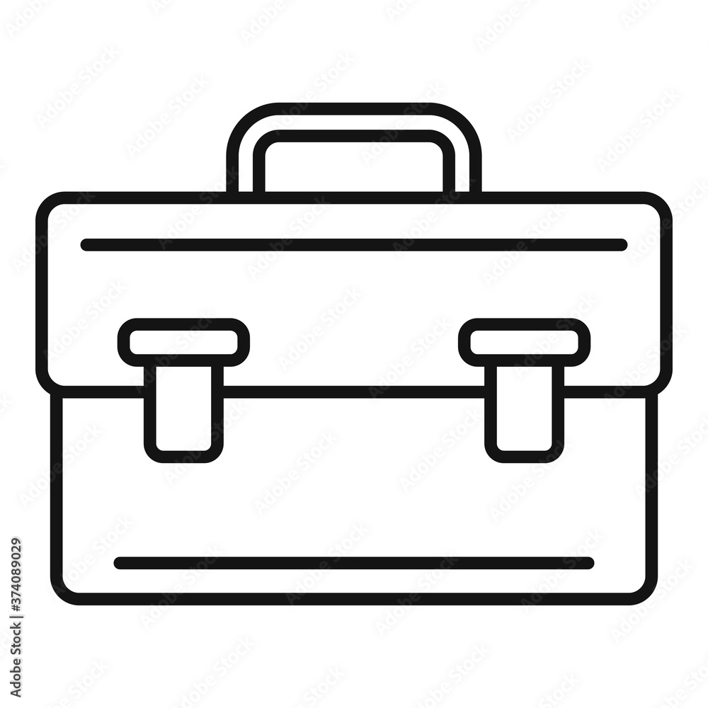 Leather bag icon. Outline leather bag vector icon for web design isolated on white background Leather bag icon. Outline leather bag vector icon for web design isolated on white background