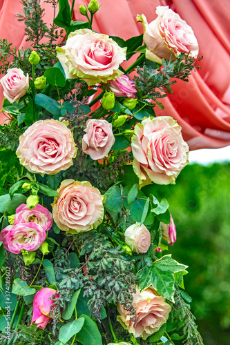 Colorful roses for wedding decoration