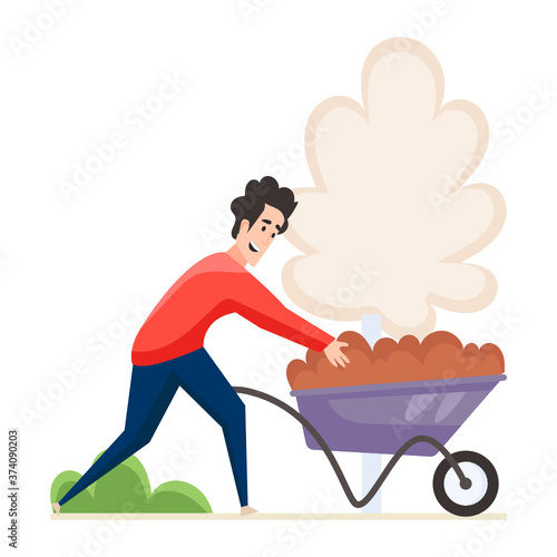 
Avatar wit mulch showing concept of gardener vector 
