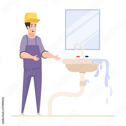 
Professional plumber avatar vector in illustration design
