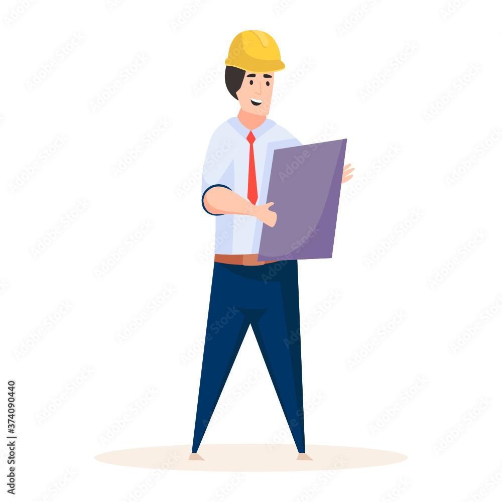 Building consultant illustration flat style, engineer vector design
Building consultant illustration flat style, engineer vector design