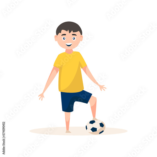 
Young human being below the age of puberty, flat vector of child
