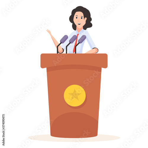 
Flat vector design of female politician 
