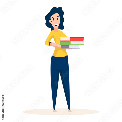 
Flat vector design of library incharge, librarian
 photo