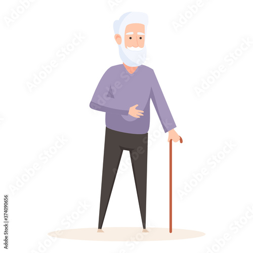  Fully grown old man vector style, flat character in editable vector 