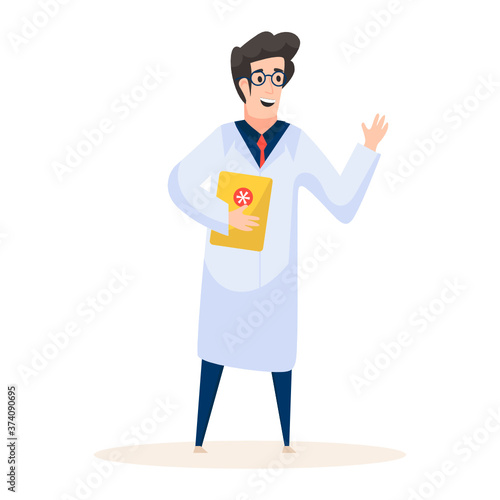 Physician illustration design, male doctor concept design 
