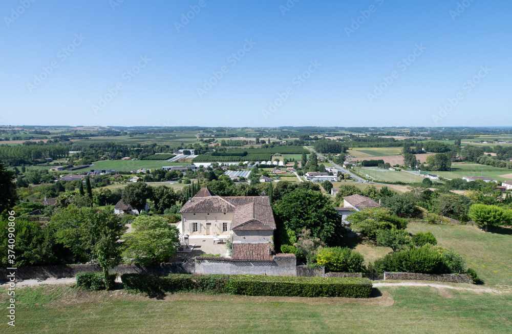 Countryside around the town of Duras in France
