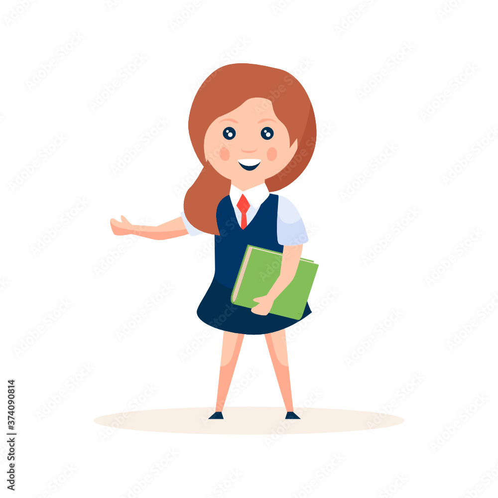 Flat design of schoolgirl avatar, undergraduate
Flat design of schoolgirl avatar, undergraduate