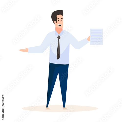 
Design of salesman in editable flat style 

