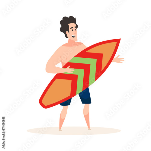  Male avatar holding longboard, water sports concept   © SmashingStocks