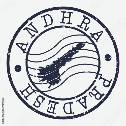 Andhra Pradesh India Stamp Postal. Map Silhouette Seal. Passport Round Design. Vector Icon. Design Retro Travel.