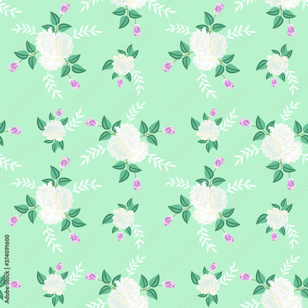 seamless vector flowers pattern on   background