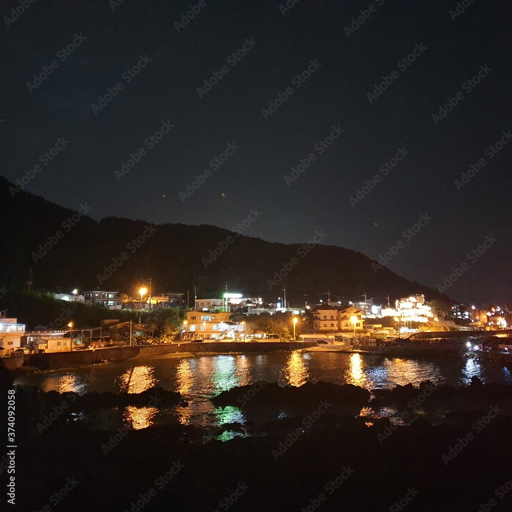 marina at night