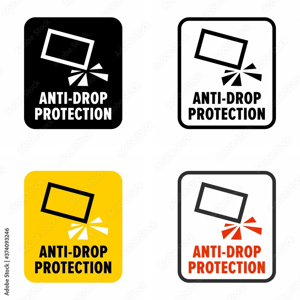 Anti drop protection, information sign Anti drop protection, information sign