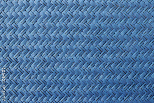 Closeup of blue rattan, Beautiful rattan texture surface, Artificial rattan pattern.