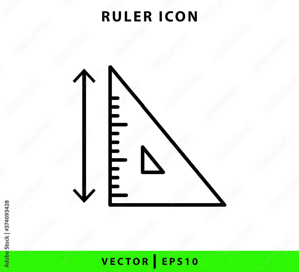 Ruler icon vector logo design template Ruler icon vector logo design template