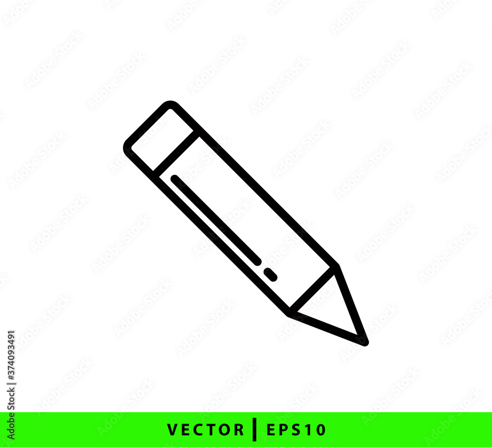 Pencil icon vector logo design template Pencil icon vector logo design template