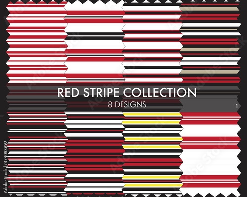 Red Stripe Seamless Pattern Collection