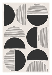 Papier peint photo Minimaliste art Dessin esthétique abstrait aux formes tendance  © C Design Studio