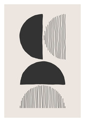 Papier peint photo Minimaliste art Composition abstraite minimaliste dessinée à la main  © C Design Studio