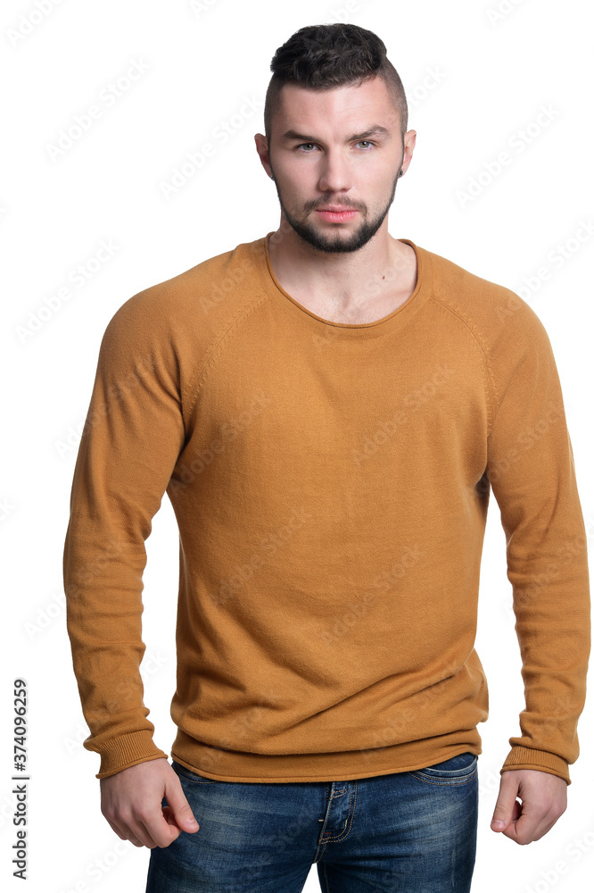 Portrait of handsome man posing isolated on white background Portrait of handsome man posing isolated on white background
