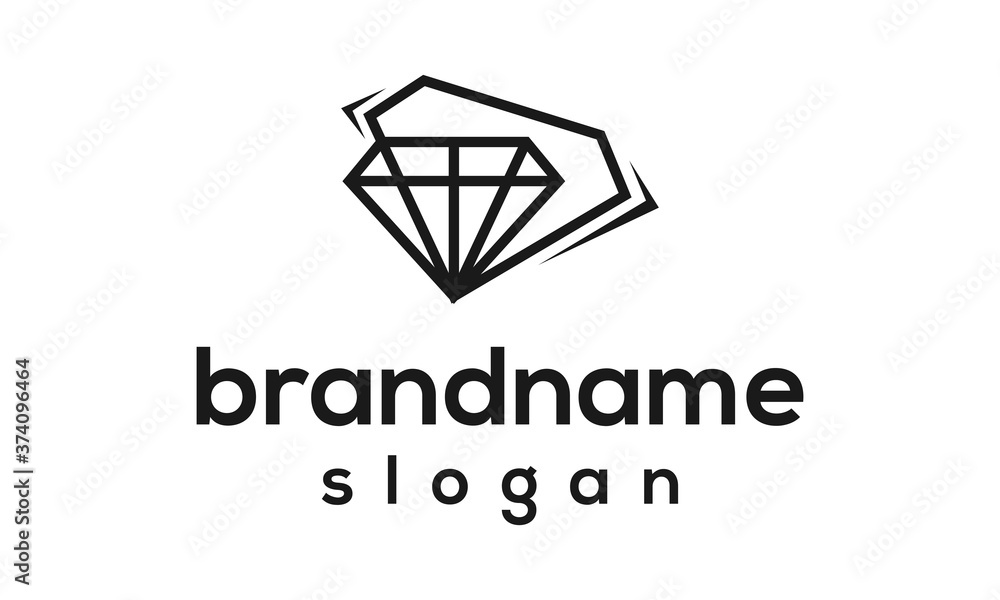 Modern diamond logo design vector Modern diamond logo design vector