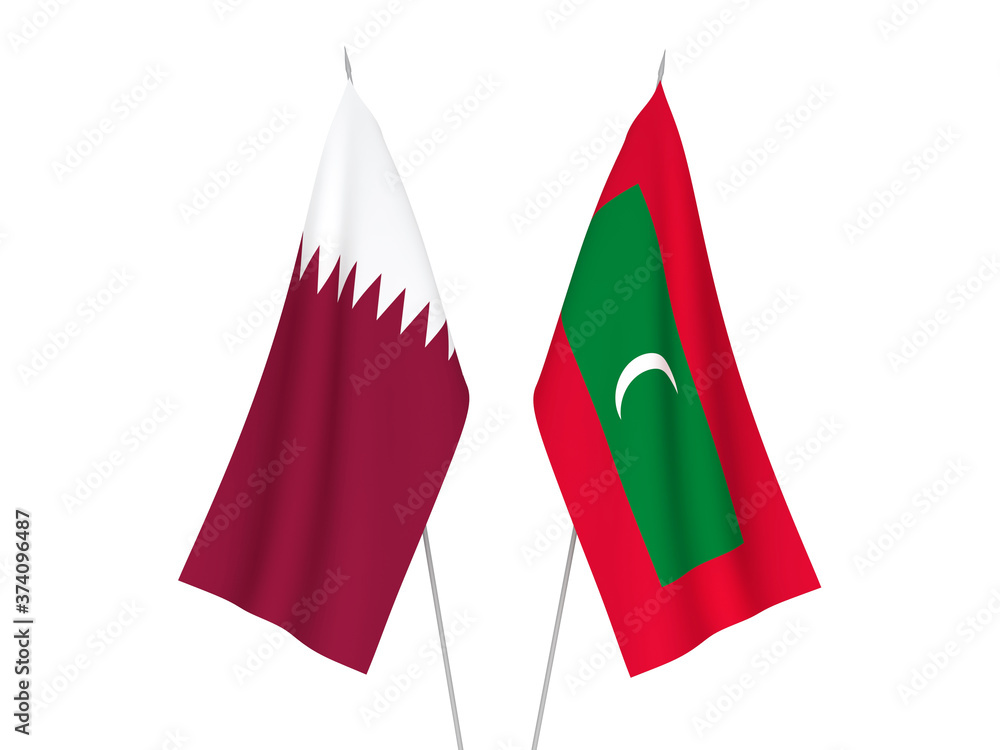 Qatar and Maldives flags Qatar and Maldives flags