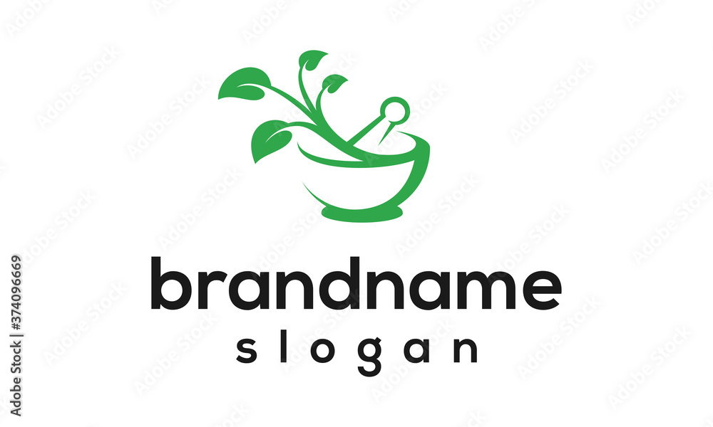 leaf pharmacy logo design vector