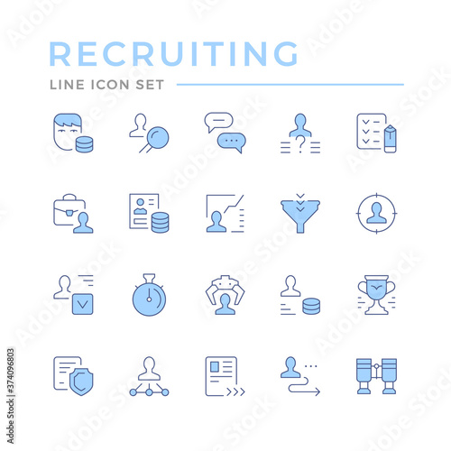 Set color line icons of recruiting