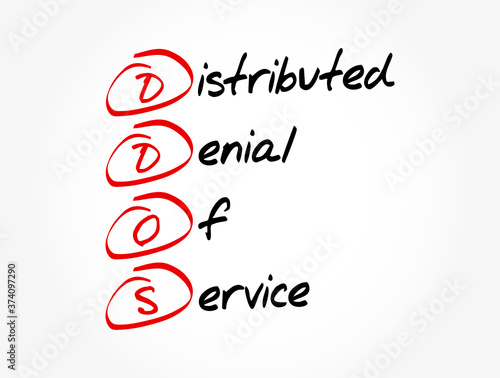DDoS - Distributed Denial of Service acronym, technology concept background