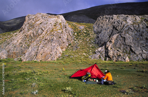 Campamento bajo el Kiziltepe.Montes Bolkar. Cordillera del Tauro.Anatolia.Turquia.