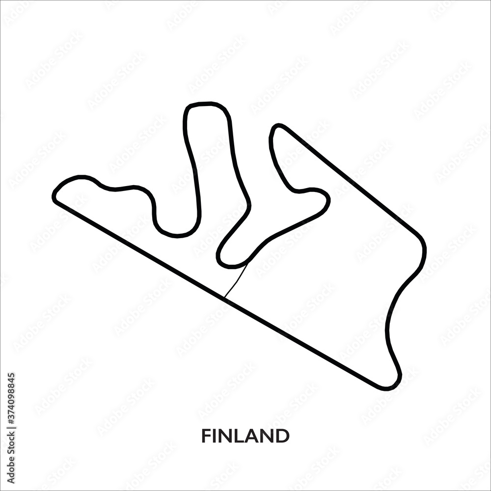 Finland circuit, Motorsport race track vector map Finland circuit, Motorsport race track vector map