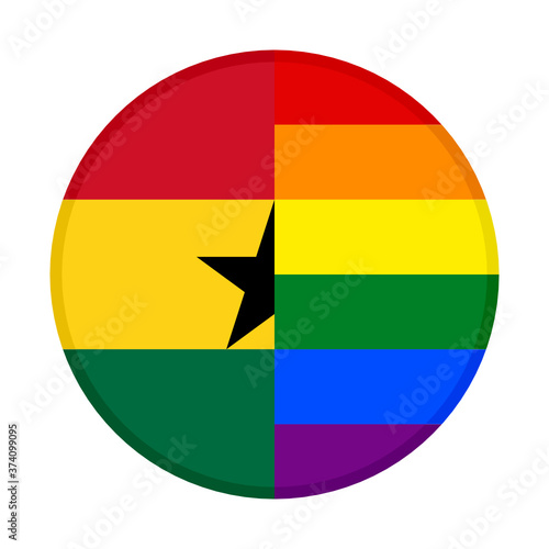 Free Download round icon with ghana and rainbow flags
 - GFXLoad