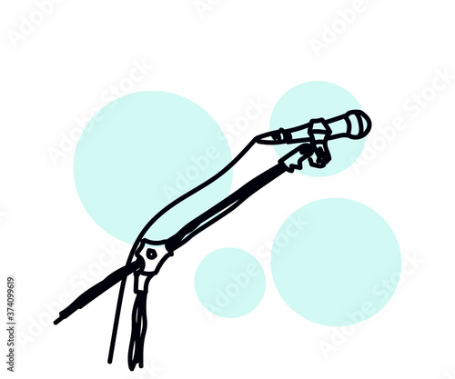 Microphone on a white background. An object. Vector illustration.
