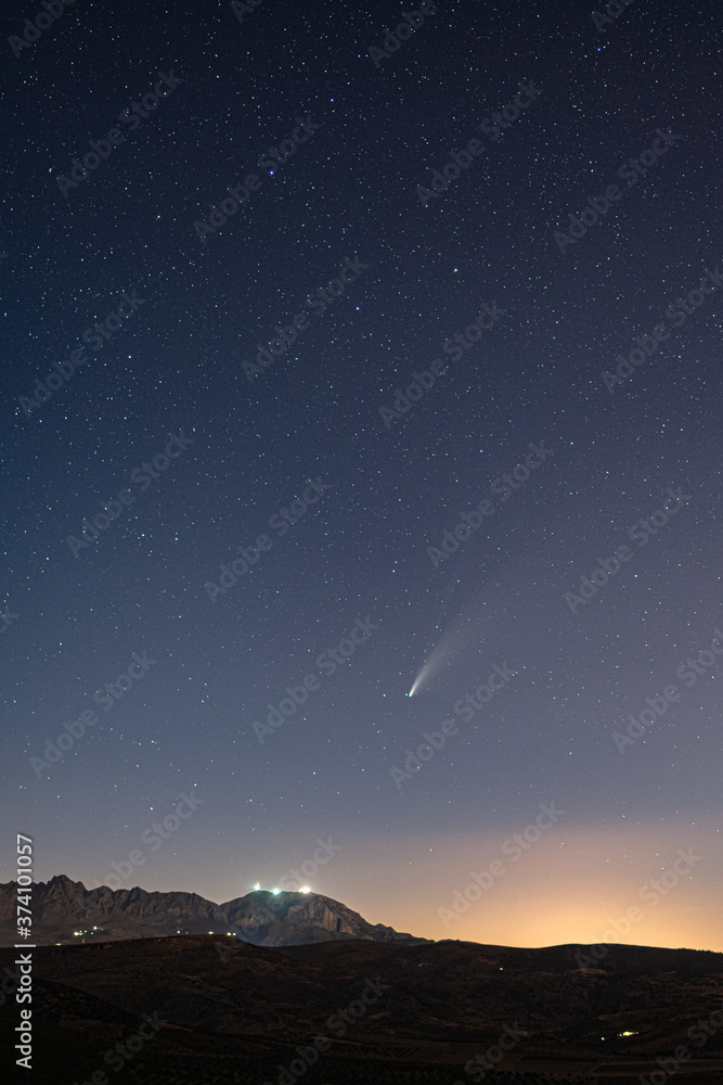 Fototapeta premium The Djebel Zaghouan and Neowise - Tunisia